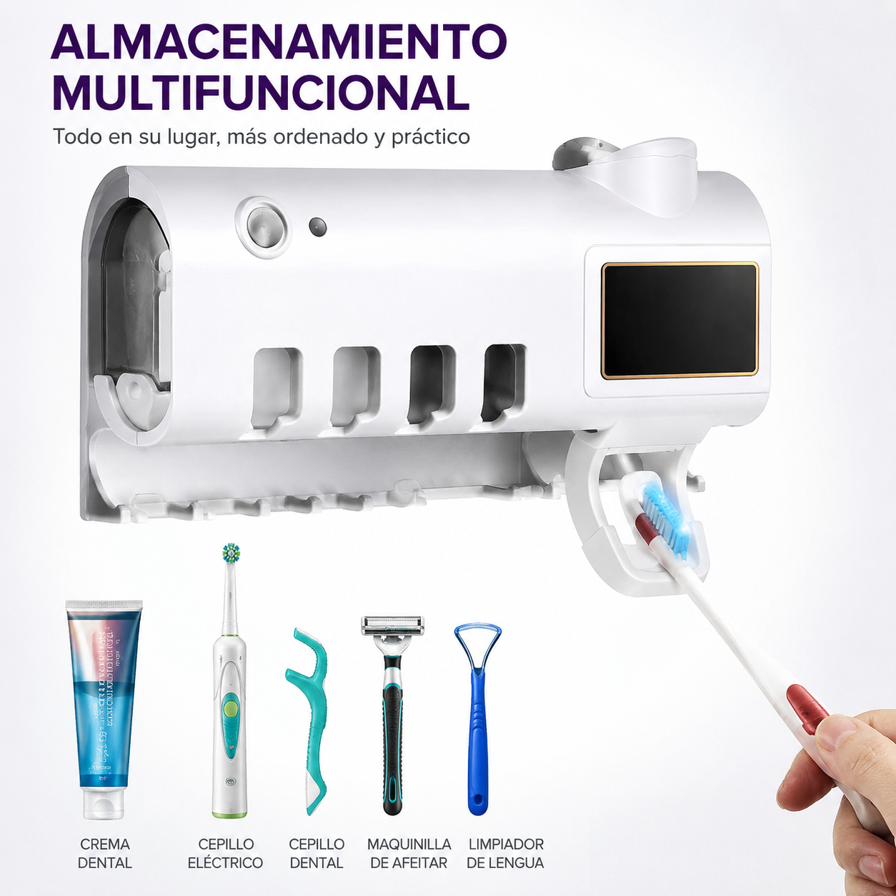 DISPENSADOR DE PASTA/ PORTA CEPILLO UV