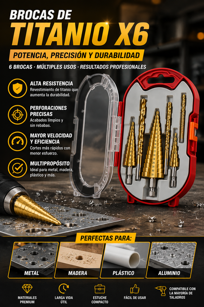 brocas de titanio x6