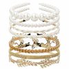 WOVOWOVO Fashion Headbands | Wovowovo Pearl Headbands For Women 8 Pack, White Faux Pearls Hairband Gold Metal Headband Butterfly Flower Hairbands, Bridal Hair Hoop Party Wedding Hair Accessories For Girls