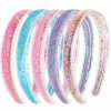 Sawowkuya Fashion Headbands | Sawowkuya 5 Pcs Glitter Headbands For Girls, Sparkly Confetti Headband For Kids, Cute Rainbow Pink Purple Blue Head Bands, Sequin Girls Headbands Little Girl Hair Accessories