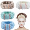 IAXSEE Fashion Headbands | 4 Pack Microfiber Towel Headbands For Washing Face, Facial Headbands Makeup Headband Spa Headband Skincare Headband Fash Wash Headband For Women And Girls (Coffee,Flesh Pink, Grey,Bright Red)