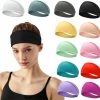 SHUCHNOYE Fashion Headbands | Shuchnoye 12 Pack Headbands For Women Workout Yoga Sweat Wicking Elastic Hair Bands Workout Running Sport Hair