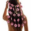 CHLINS Fashion Headbands | Chlins Hippie Headband Flower Crown Bohemian Sunflower Headband Flower Headpiece Hippie Costume 60S 70S Outfits For Women (White)