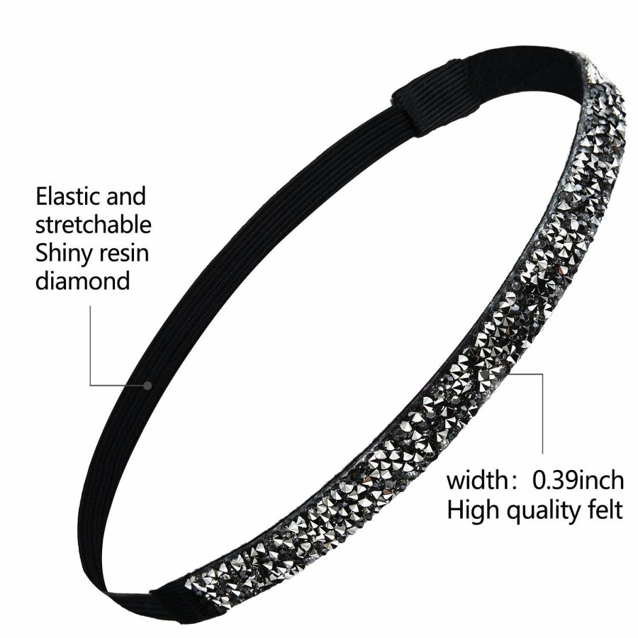 Syhood Fashion Headbands | 6 Pieces Glitter Headband Non-Slip Felt Headband Rhinestone Headband Women'S Fabric Headband Hairband For Sports And Yoga