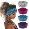 DRESBE Fashion Headbands | Dresbe Boho Yoga Headbands Leopard Print Hair Bands Stretchy Head Wraps Elastic Hair Accessories For Women And Girls(Pack Of 4)