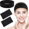 Framendino Fashion Headbands | Framendino, 100 Pack Black Disposable Spa Headband Non-Woven Facial Headbands Stretch Soft Skin Care Hair Band With Convenient Closure For Women Girls