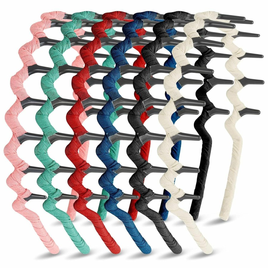 Syhood Fashion Headbands | 6 Colors Zigzag Shark Tooth Hair Comb Headbands Wrapped Cloth Hard Hairbands Wave Shape Plastic Hair Band Hair Accessory For Women Girls (Chic Pattern)