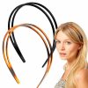 Dazzhues Fashion Headbands | Dazzhues 2 Pieces Plastic Headbands For Women Non-Slip Double Row Teeth Comb Headband Fashion Hair Hoop Hair Bands With Tooth Simple And Chic Hair Accessory For Women Girls Decorations (Black, Brown)