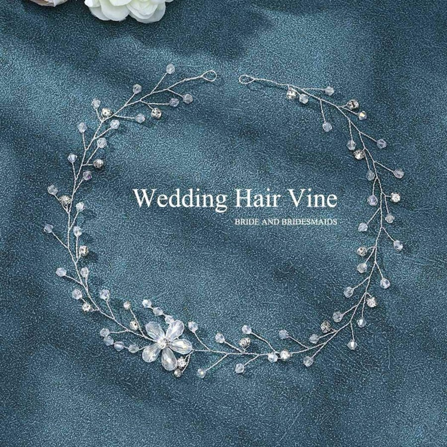 JAKAWIN Fashion Headbands | Jakawin Bride Wedding Hair Vine Flower Hair Piece Silver Bridal Headpiece Accessories For Women Hv067