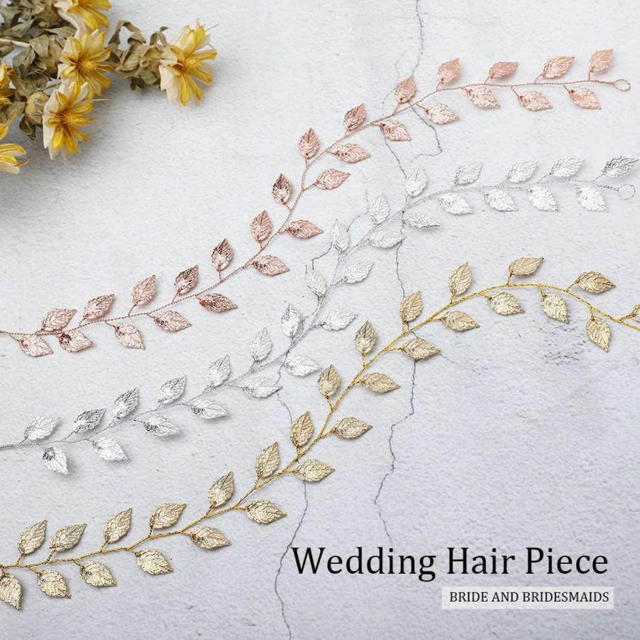 JAKAWIN Fashion Headbands | Jakawin Leaf Bride Wedding Hair Vine Gold Hair Piece Bridal Hair Accessories For Women And Girls Hv179 (Gold)