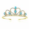 Lovelyshop Fashion Headbands | Lovelyshop Green Gems Rhinestone Gold Tiara For Little Kid Big Kid Prom Birthday Prinecess Crown