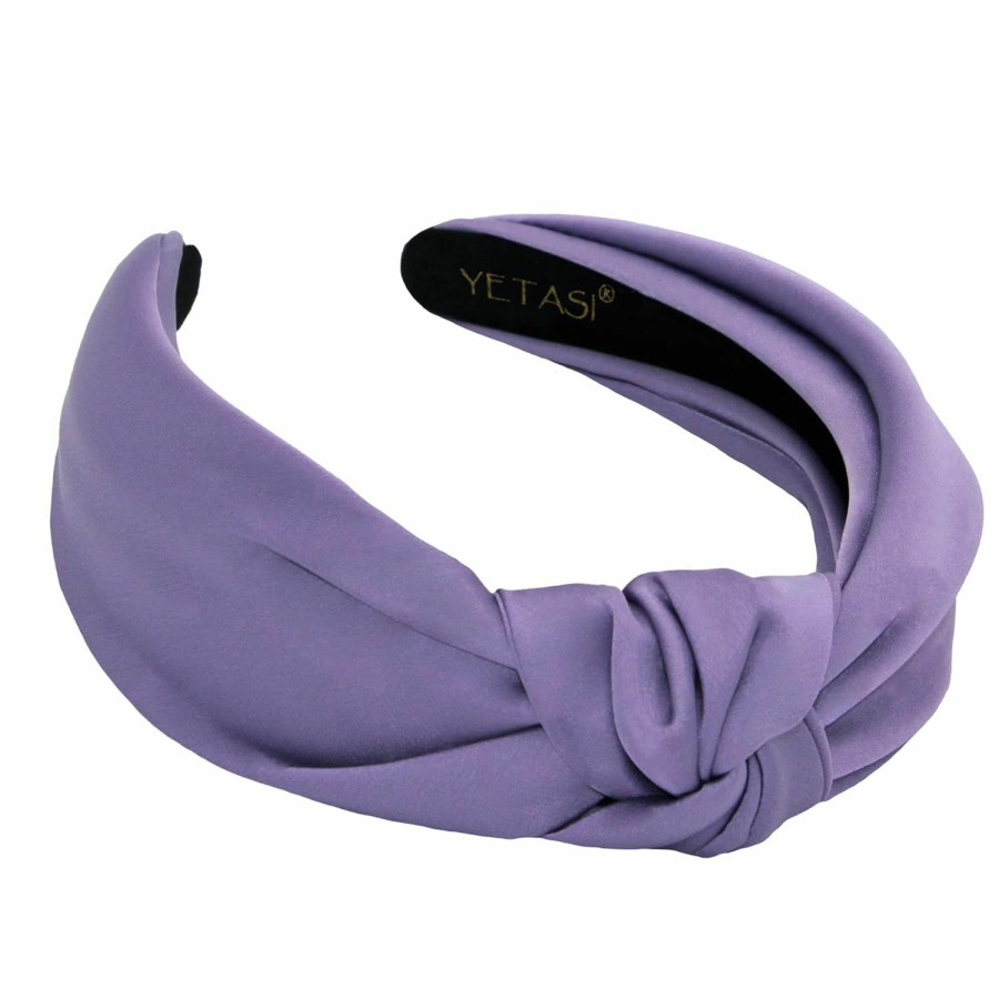 YETASI Fashion Headbands | Yetasi Black Satin Headbands For Women,Elegant And Comfortable Knotted Headband Made Of Non-Slip Silk Quality Satin Fabric, Adjustable Knot Head Band