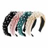 WOVOWOVO Fashion Headbands | Wovowovo Headbands For Women Girls Knotted Wide Pearl Head Band Top Knot Head Bands For Women'S Hair Thick Headband Velvet Hairbands 4Pcs