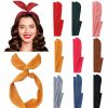 Carede Fashion Headbands | Carede Wire Headbands For Women Solid Color Twist Bow Headband Wired Hair Tie Headbands With Rabbit Ears Hair Scarf Headbands For Women And Girls,Pack Of 9…