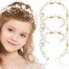 Rionaty Fashion Headbands | 3 Pack Flower Girl Headpiece Wedding Flower Girl Crown Princess Wedding Headband Crystal Hair Accessories For Wedding Birthday Party Communion Prom Photography