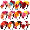 Xinnun Fashion Headbands | Xinnun 12 Pcs Mexican Rose Flower Crown Headband Easter Mardi Gras Headpiece Cosplay Headgear For Party