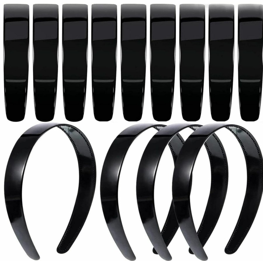 Yuecoofei Fashion Headbands | Yuecoofei 20 Pack Black Plain Craft Plastic Headbands,1 Inch Plastic Hard Headband With Teeth Head Band Women Girls