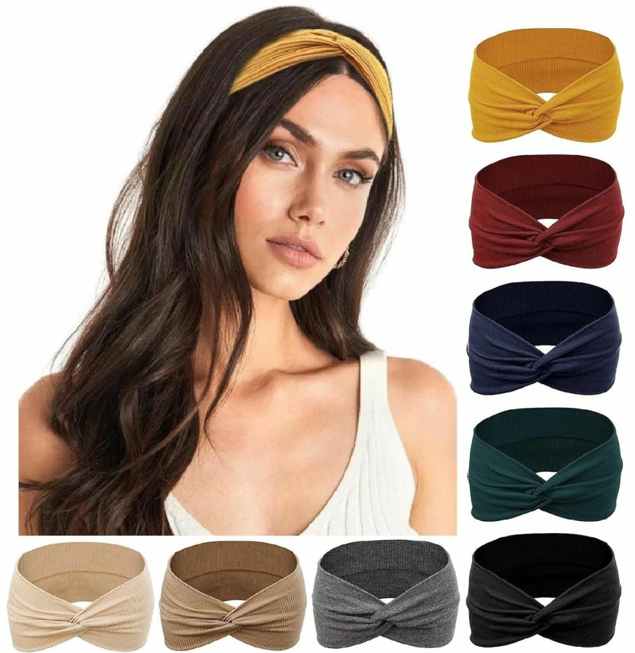 Huachi Fashion Headbands | Huachi Headbands For Women Fashion Turban Head Bands Twist Hair Bands For Women'S Hair Non Slip Thick Headbands Short Hair Accessories For Women