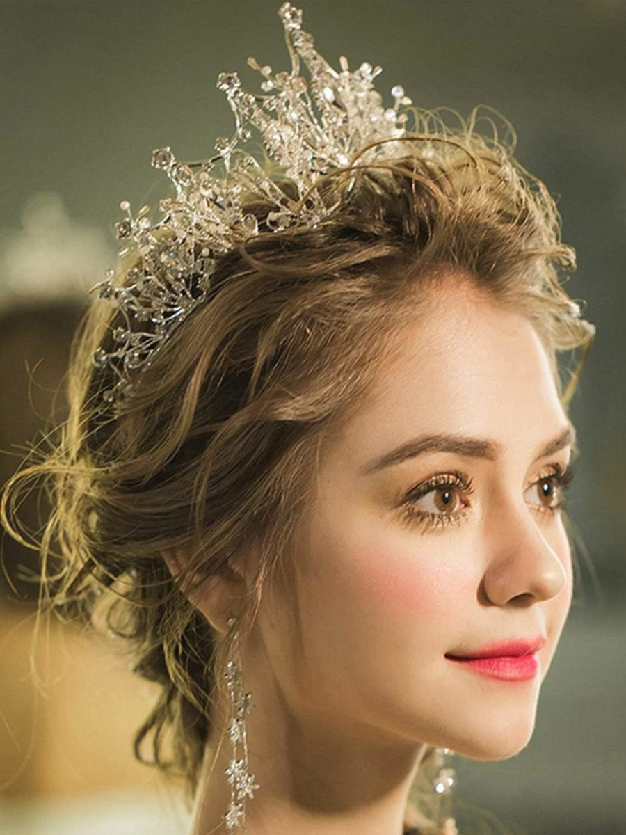 COCIDE Fashion Headbands | Cocide Gold Crown For Women Baroque Queen Crown And Tiara For Girls Crystal Headband Mermaid Crown Princess Hair Accessories For Bride Birthday Party Bridesmaids Halloween Costume Cosplay