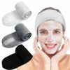 Whaline Fashion Headbands | Whaline Spa Facial Headband Make Up Wrap Head Terry Cloth Headband Adjustable Towel For Face Washing,Shower, 3 Pieces (White, Black, Gray)