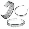 Suoirblss Fashion Headbands | 3 Pcs Uni Black Metal Toothed Hairdressing Hair Band Head Band Hair Hoop Teeth Comb Headwear Elastic Non Slip Accessory For Women And Men