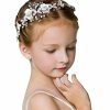 Locisne Fashion Headbands | Locisne Flower Girl Headpiece Princess Wedding Accessories, Silver Hair Headband Flower Crown For Girls