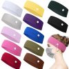 WILLBOND Fashion Headbands | Willbond 12 Pcs Nurse Headbands With Buttons For Mask Non Slip Wide Nursing Headbands For Women Elastic Ear Protection Holder For Nurse'S Day Sports (Classic Solid Colors, L)