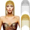 Sasylvia Fashion Headbands | Sasylvia 2 Pcs 1920S Beaded Cap Cleopatra Headpiece Roaring 20S Beaded Flapper Belly Dance Cap Gold And Silver For Halloween Party