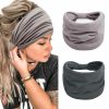 TERSE Fashion Headbands | Terse 2 Packs Headbands For Women Boho Extra Wide 7'' Black Head Bands African Knotted Non Slip Fashion Hair Band Stretch Yoga Workout Running Gym Hairbands Turban Bandana For Girls