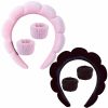 Plagn Fashion Headbands | Plagn Headband For Washing Face, Makeup Headband, Skin Care Headband, Bubble Headband, Puffy Headband And Wristband(Pink And Black)