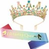 COCIDE Fashion Headbands | Cocide Birthday Tiara And Crown For Women, Sash For Girls, Decorations Set, Rhinestone Crystal Hair Accessories For Birth Day Party Headband Cake Toppers