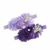 Nishine Fashion Headbands | Nishine Baby Christening Headband Toddler Girls Fabric Flower Headband Tiara Stretchy Elastic In Pairs (Child, Purple/Lilac)