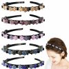 GeoGeoDIY Fashion Headbands | Geogeodiy 5 Pieces Flower Crystal Hair Band For Women Hairpin Headbands Double Layer Twist Plait Headband With Clips Hollow Woven Headband Hair Accessories For Women Girls