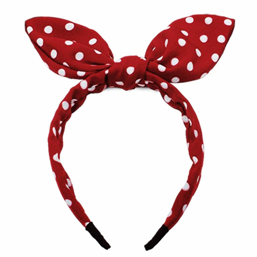 Huachi Fashion Headbands | Huachi Bow Headbands For Girls Women Halloween Red Polka Dot Headwrap Cute Turban Hair Hoop Knotted With Bunny Ears Vintage Hair Accessories