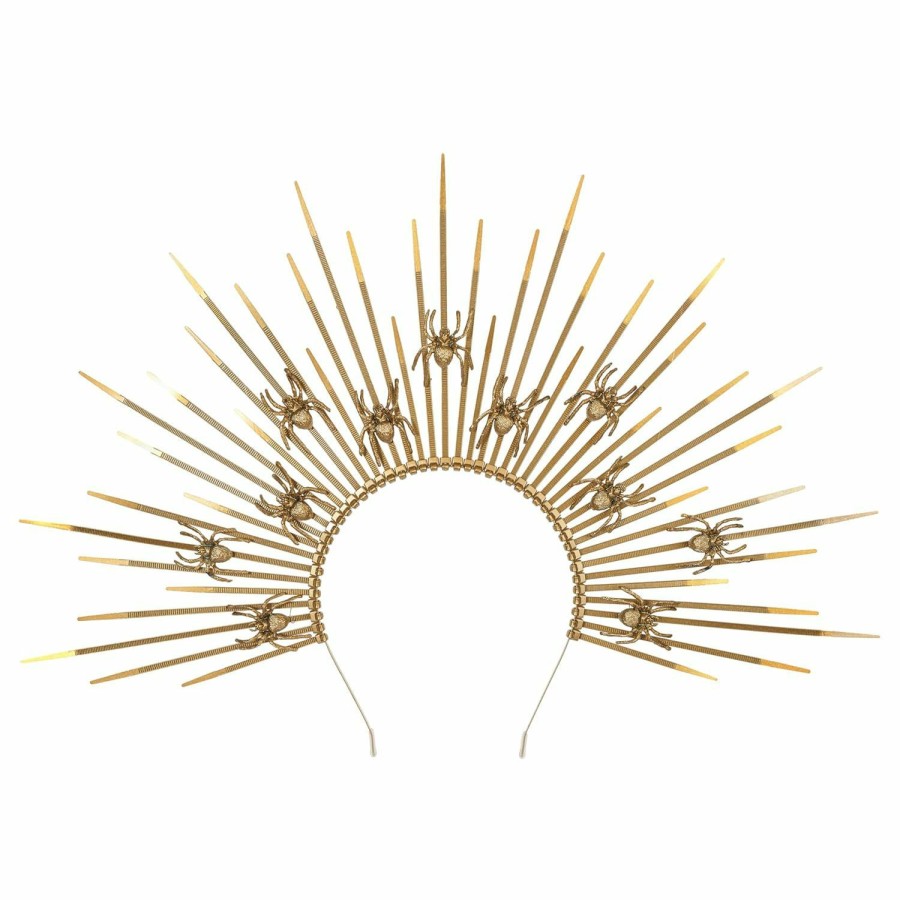 Zivyes Fashion Headbands | Zivyes Gold Halo Crown Sunburst Spike Crowns Goddess Headpiece Halloween Decoration Accessories