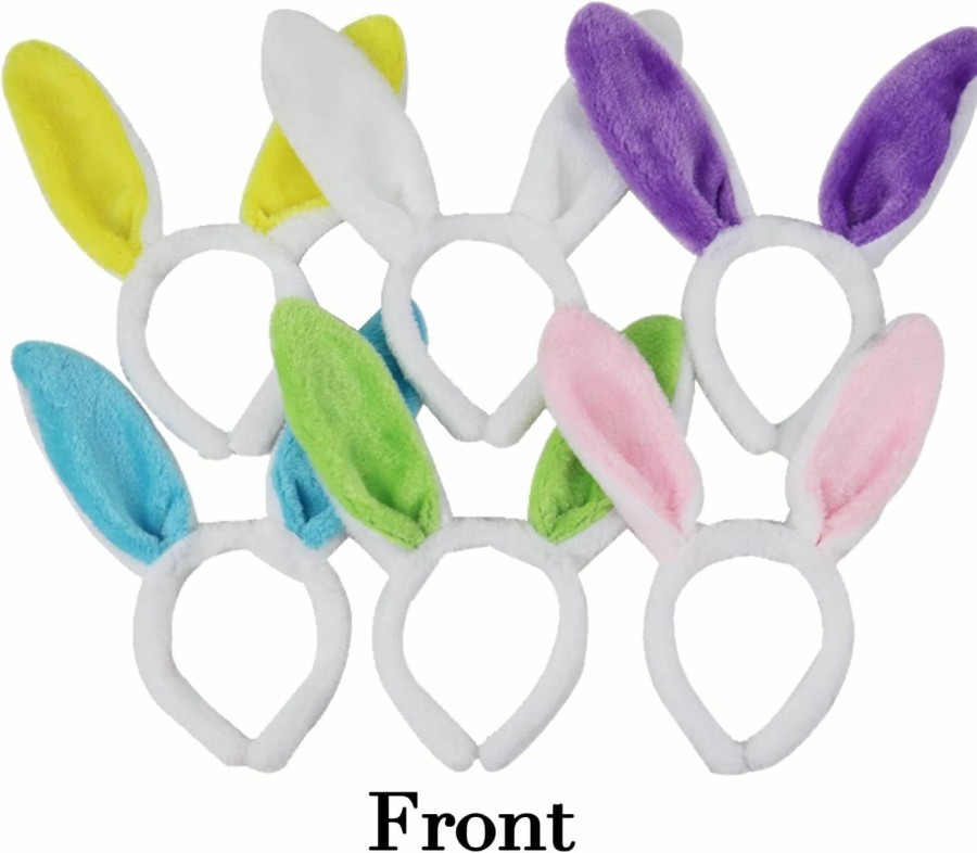 Amazon Fashion Headbands | Giftexpress Assorted Color Bunny Ears - Plush Easter Rabbit Ear Headbands - Bulk Party Costume Headwear For Adults & Kids