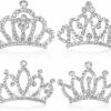 minkissy Fashion Headbands | Minkissy 4Pcs Crown Comb Hair Clips Medium Girl Hair Clips Combs For Kids Cute Tiaras Small Rhinestone Tiara Mini Rhinestone Mini Tiara Crowns For Little Girls Kids Party Headdress Silver