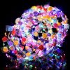 Hortsun Fashion Headbands | 30 Pcs Led Flower Crown Led Flower Wreath Headband Multicolor Light Up Headband Lighted Head Band Crown Led Hair Accessories Luminous Floral Headpiece Flower Headdress For Women Girls Wedding Party