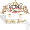 JPACO Fashion Headbands | 2024 Retirement Tiara & Sash - Officially Retired Sash & Crown For Parties, Events, Gifts, Favors, And Decorations