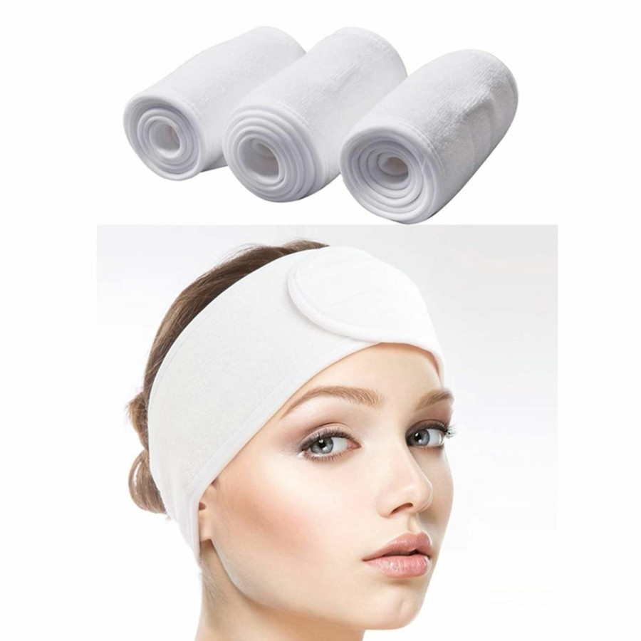 Tergy Fashion Headbands | 20Pcs Facial Spa Headband Head Wrap Terry Cloth Headband For Washing Face Makeup Adjustable Stretch Towel With Magic Tape