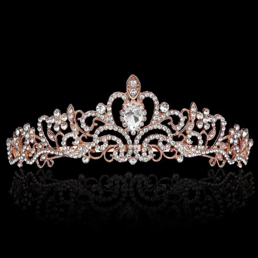 Avgiedy Fashion Headbands | Tiara Crowns For Women And Girls, Princess Crown For Girls, Crystal Queen Tiaras, Headband Hair Accessories For Birthday Christmas Costume Bride Wedding Prom- Sliver