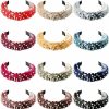 Tigeen Fashion Headbands | Tigeen 12 Pcs Pearl Headband For Girls Cute Beaded Headbands For Women Wide Knotted Headband Velvet Vintage Headpiece Yoga Hair Band Elastic Hair Accessories For Women Girls, 12 Colors