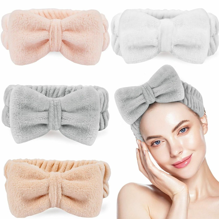 Pennik Fashion Headbands | Upgraded 15 Inch High Elasticity Spa Headband For Washing Face, 4 Pack Makeup Headbands For Women'S Self Care, Skincare Headbands For Teen Girl Gifts & Party Shower Supplies