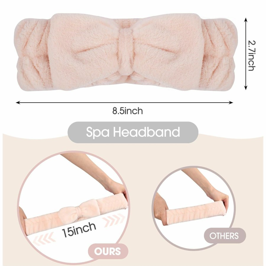 Pennik Fashion Headbands | Upgraded 15 Inch High Elasticity Spa Headband For Washing Face, 4 Pack Makeup Headbands For Women'S Self Care, Skincare Headbands For Teen Girl Gifts & Party Shower Supplies