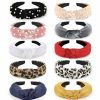 Funtopia Fashion Headbands | Funtopia Fashion Headbands For Women Girls, 10 Pcs Knotted Pearl Wide Top Knot Turban Hair Bands/ Hoops Vintage Velvet Leopard Print