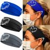 CODACE Fashion Headbands | Codace 3 Packs Nurse Headbands With Buttons, Face Cover Holder, Reduce Ear Pain, Elastic Hair Bands For Women Nursing Healthcare Worker(Blue, Black, Grey)