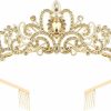 CURASA Fashion Headbands | Curasa Princess Crown Tiara Queen Crowns For Women Tiaras For Little Girls Rapunzel Tiara Comb Crystal Crown Adult Cute Hair Accessroies For Birthday Wedding Bridal Halloween Prom Party