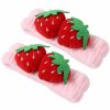 Teensery Fashion Headbands | 2 Pcs Cute Strawberry Headbands Soft Washing Face Makeup Hair Bands Elastic Spa Shower Yoga Sports Headwraps Hair Accessories For Women And Girls