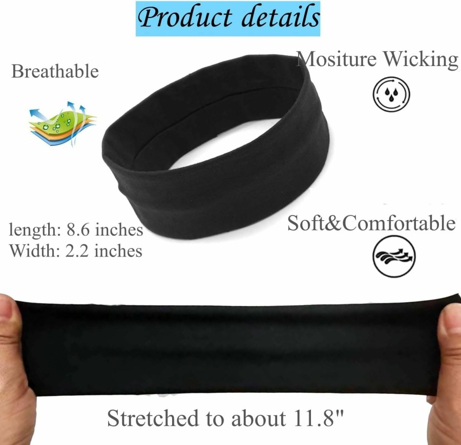 Hexchasty Fashion Headbands | Hexchasty Headbands For Women Cloth Fashion Fabric Stretchy Thick Headbands For Women Cute Soft Hair Bands For Women' S Hair Headbands For Yoga Sports Running Black White