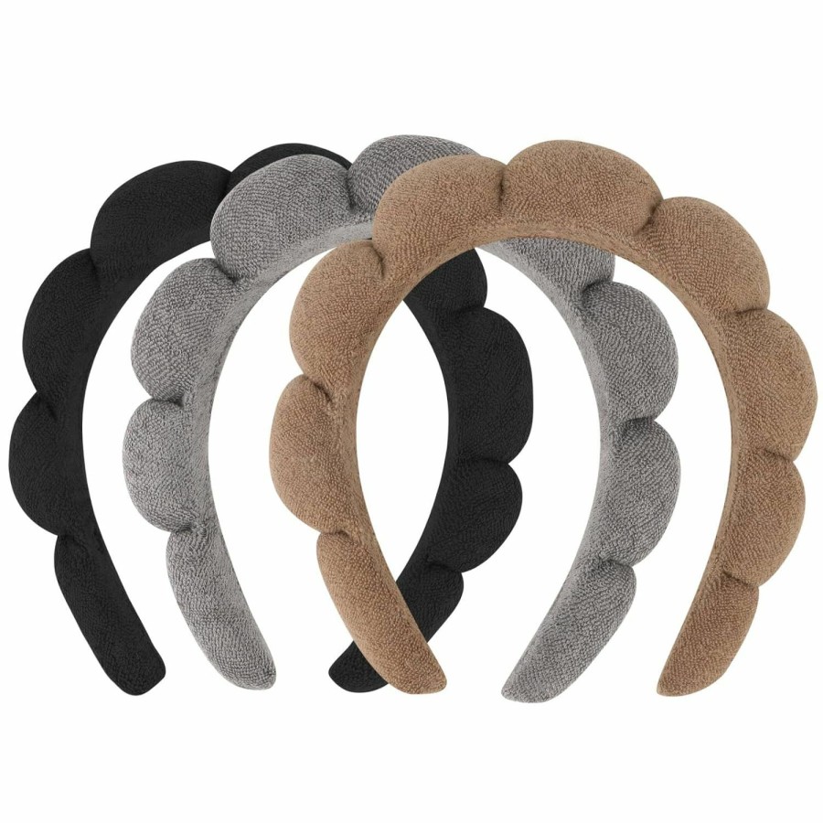 ACO-UINT Fashion Headbands | Aco-Uint 3 Pack Spa Headbands For Washing Face, Skincare Headbands Makeup Headband Sponge Face Wash Headbands, Terry Cloth Headbands Puffy Hair Band For Washing Face